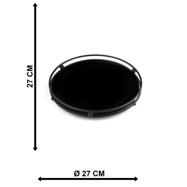 The Round Aynalı Metal Çay Kahve Sunum Tepsisi